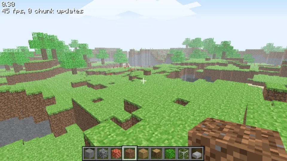 Minecraft screenshot: voxel, first-person, no outlines, baked lighting (environment)