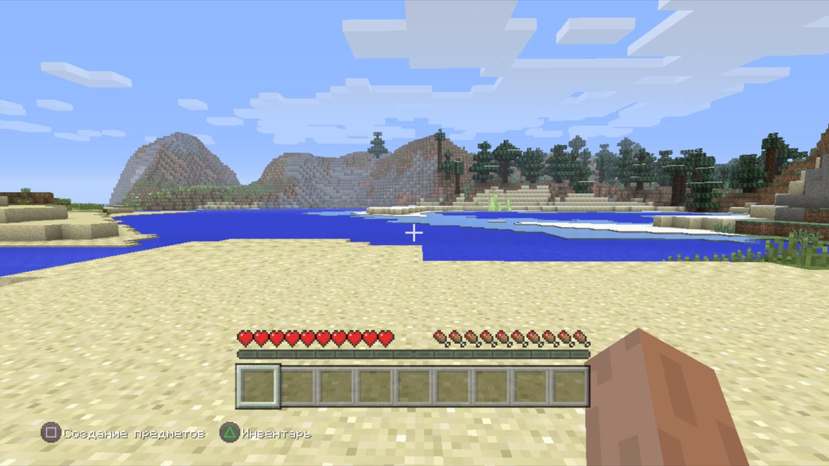 Minecraft: PlayStation 3 Edition screenshot: voxel, first-person, no outlines (environment)