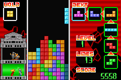Minna no Soft Series: Tetris Advance screenshot: pixel art, fixed camera, colored outlines, flat / unlit (ui / menu)