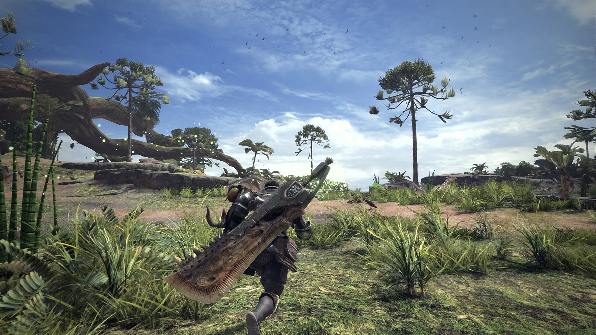 Monster Hunter: World screenshot: realistic, third-person, no outlines, realistic lighting (environment, character)