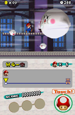 New Super Mario Bros. screenshot: stylized 3d, side-scrolling, no outlines, soft gradient (environment, character)