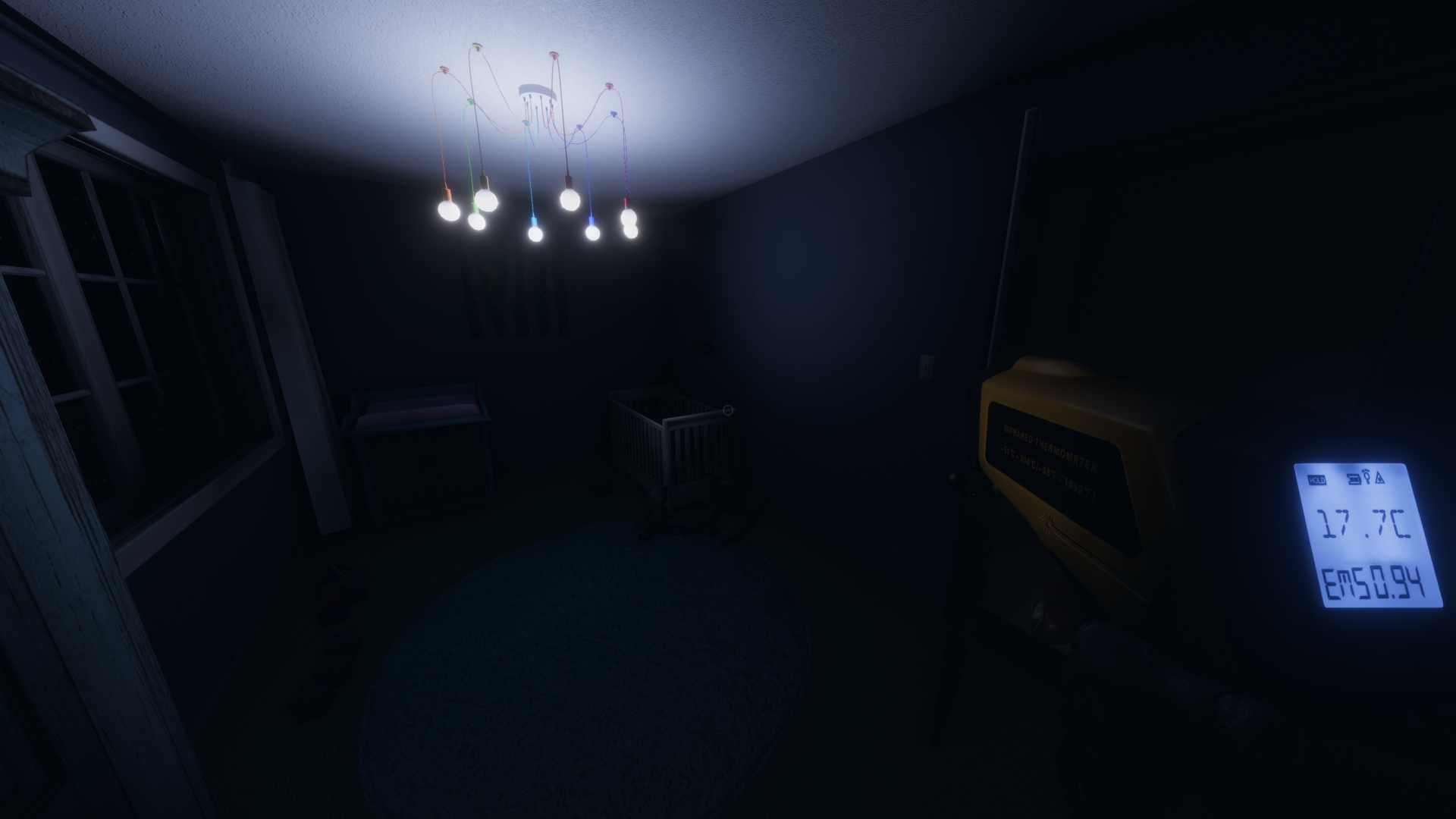 Phasmophobia screenshot: realistic, first-person, no outlines, realistic lighting (environment)