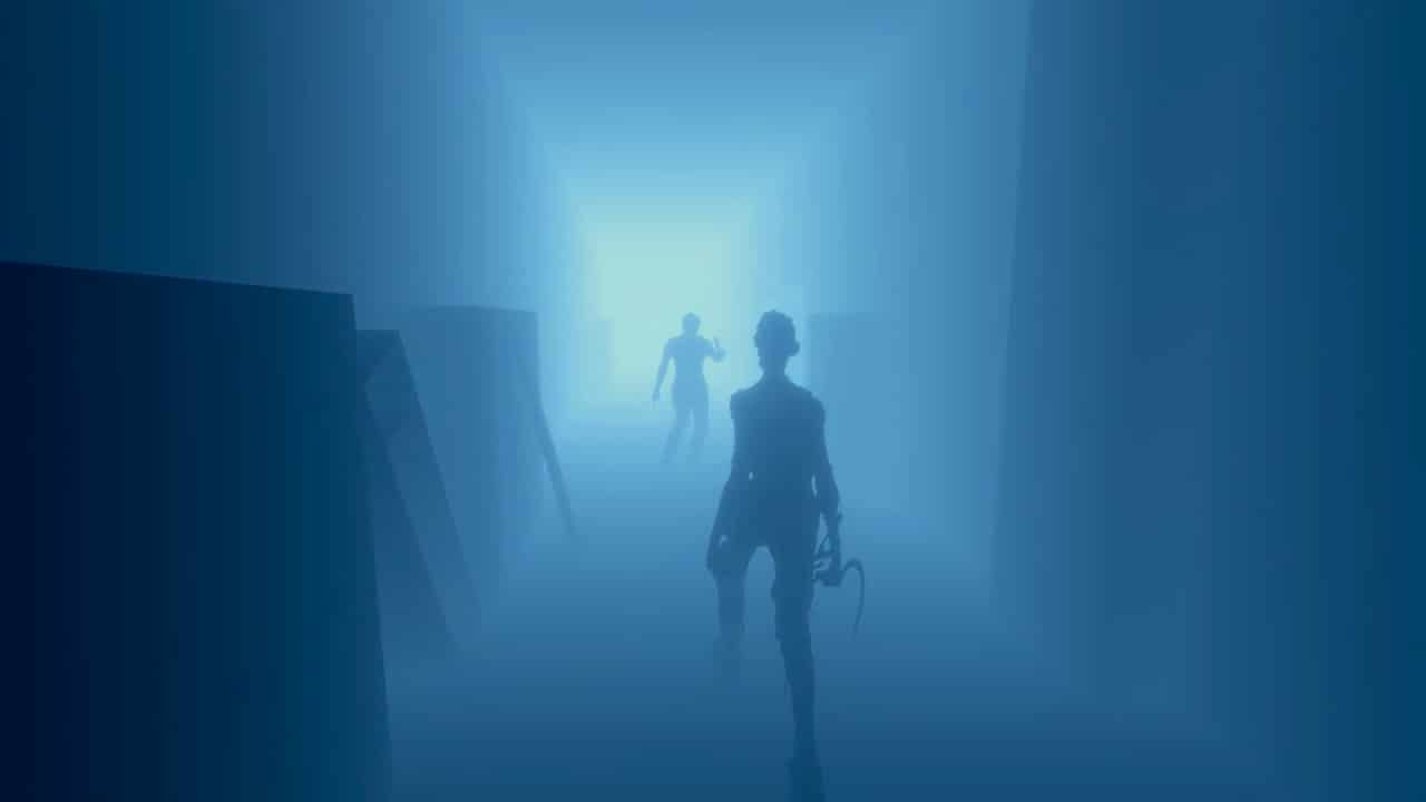 Phasmophobia screenshot: realistic, first-person, no outlines, realistic lighting (environment, character)