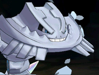 Pokémon Alpha Sapphire screenshot: cel-shaded, stylized 3d, three-quarter, third-person, black outlines, two-tone cel (character, combat)