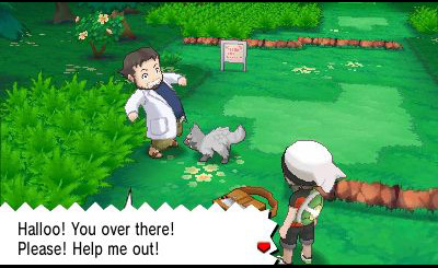 Pokémon Alpha Sapphire screenshot: cel-shaded, stylized 3d, three-quarter, third-person, black outlines, two-tone cel (environment, cutscene)
