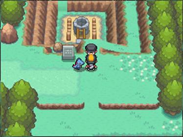 Pokémon HeartGold Version screenshot: pixel art, low-poly, three-quarter, colored outlines, baked lighting (environment)