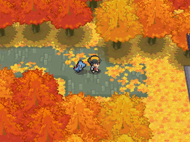 Pokémon HeartGold Version screenshot: pixel art, low-poly, three-quarter, colored outlines, baked lighting (environment)