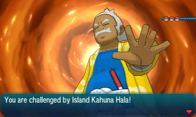 Pokémon Moon screenshot: cel-shaded, third-person, three-quarter, black outlines, two-tone cel (character, combat)
