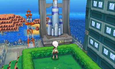Pokémon Omega Ruby screenshot: stylized 3d, cel-shaded, three-quarter, black outlines, two-tone cel (environment)