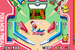 Pokémon Pinball: Ruby & Sapphire screenshot: pixel art, top-down, colored outlines (environment)