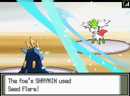 Pokémon Platinum screenshot: pixel art, low-poly, three-quarter, black outlines, baked lighting (combat)