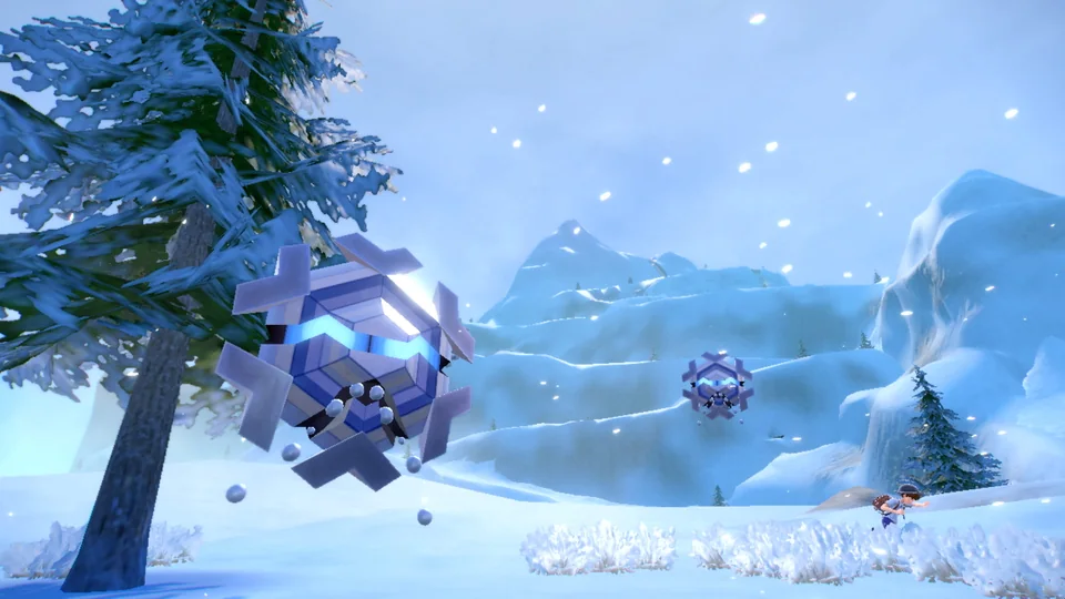 Pokémon Scarlet screenshot: stylized 3d, third-person, no outlines, soft gradient (environment, character)
