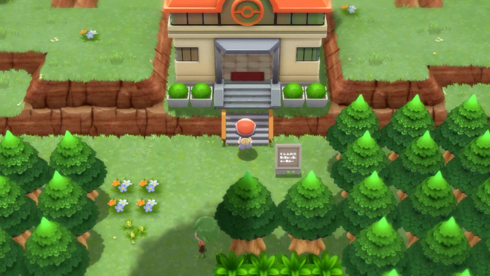 Pokémon Shining Pearl screenshot: stylized 3d, diorama, three-quarter, third-person, no outlines, soft gradient (environment)