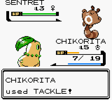 Pokémon Silver Version screenshot: pixel art, three-quarter, black outlines, flat / unlit (combat)