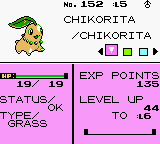 Pokémon Silver Version screenshot: pixel art, three-quarter, black outlines, flat / unlit (character, ui / menu)