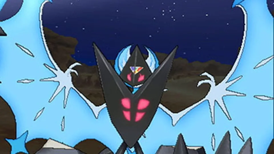 Pokémon Ultra Moon screenshot: cel-shaded, stylized 3d, three-quarter, third-person, top-down, black outlines, two-tone cel (character)