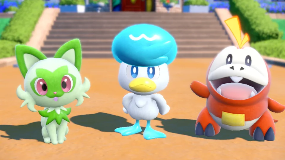 Pokémon Violet screenshot: stylized 3d, third-person, no outlines, soft gradient (character)