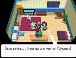 Pokémon White Version screenshot: pixel art, low-poly, three-quarter, black outlines (environment, cutscene)
