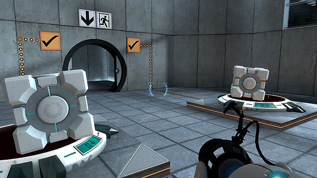 Portal screenshot: realistic, first-person, no outlines, soft gradient (environment)