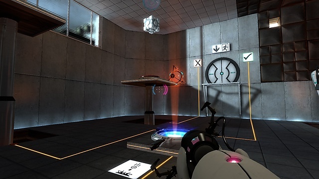 Portal screenshot: realistic, first-person, no outlines, soft gradient (environment)