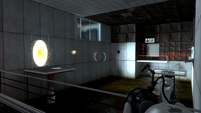Portal screenshot: realistic, first-person, no outlines, soft gradient (environment)