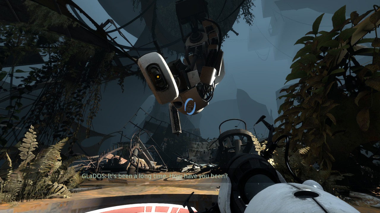 Portal: Companion Collection screenshot: realistic, first-person, no outlines, soft gradient (cutscene, character)