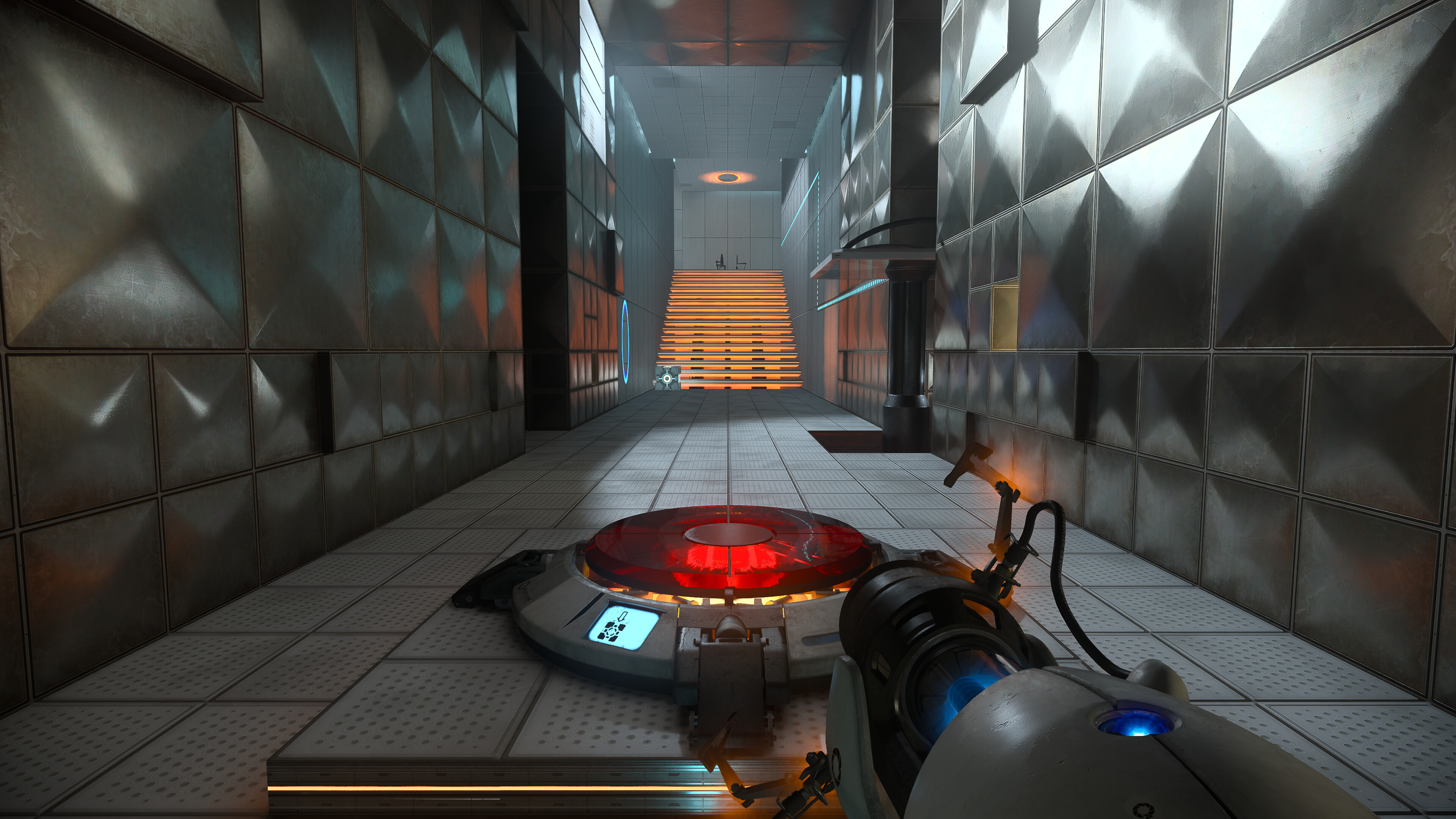 Portal with RTX screenshot: realistic, first-person, no outlines, realistic lighting (environment)