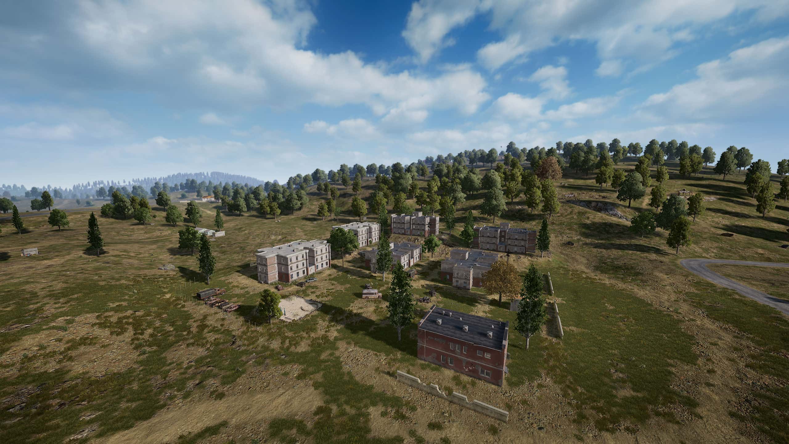 PUBG: BATTLEGROUNDS screenshot: realistic, third-person, first-person, no outlines, realistic lighting (environment)