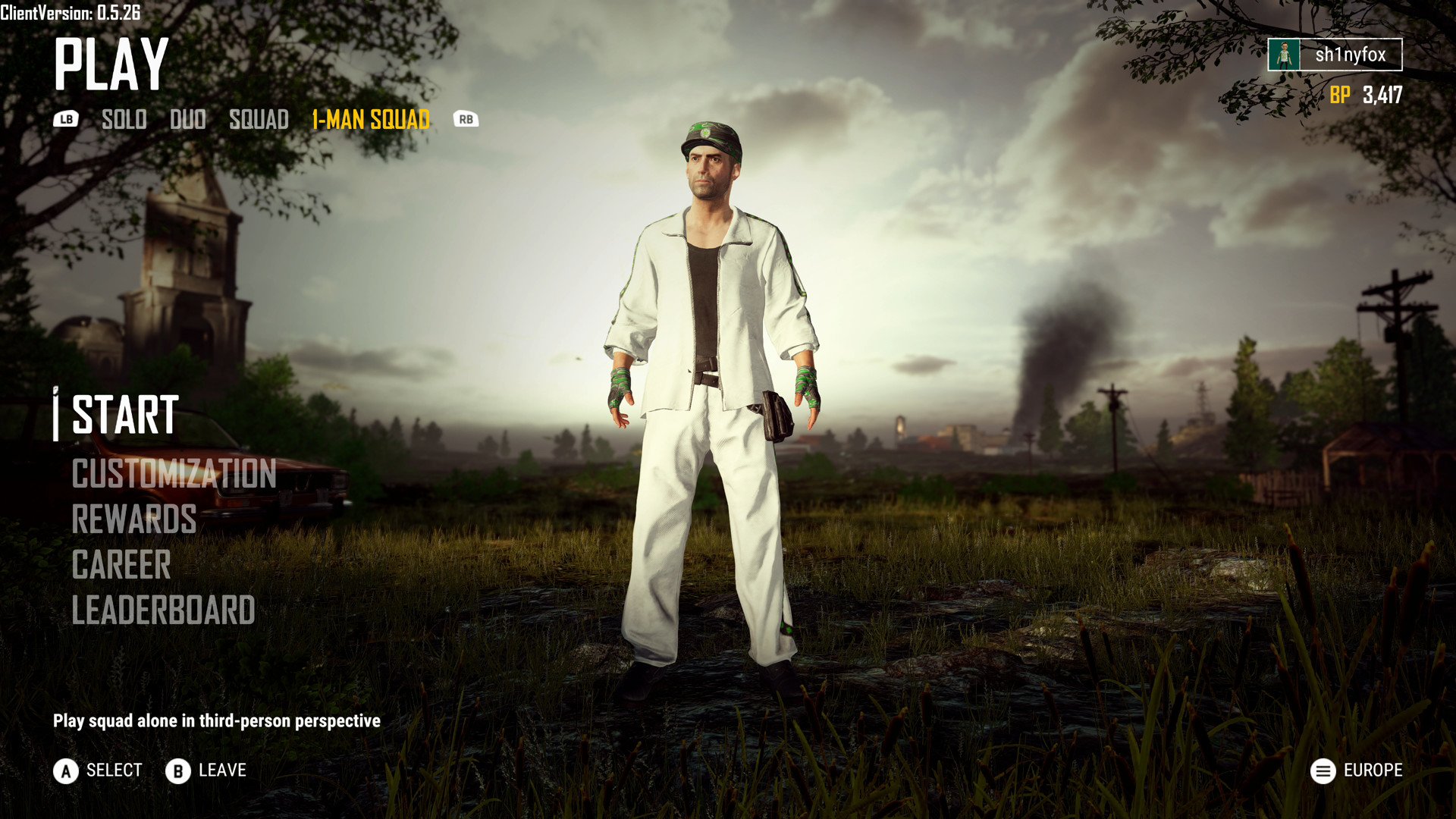 PUBG: BATTLEGROUNDS screenshot: realistic, third-person, first-person, no outlines, realistic lighting (ui / menu, character)