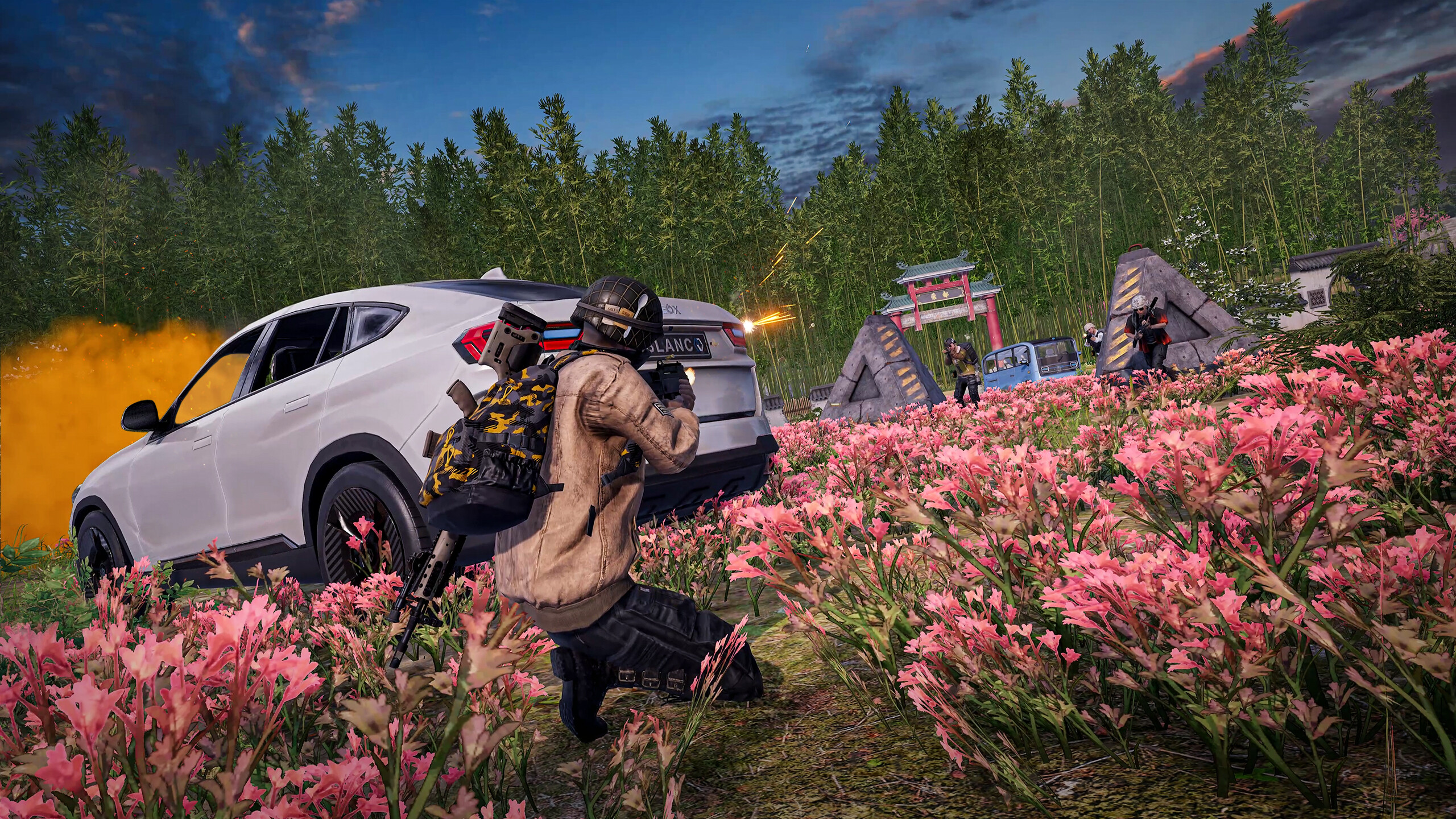 PUBG: BATTLEGROUNDS screenshot: realistic, third-person, first-person, no outlines, realistic lighting (environment, character, combat)