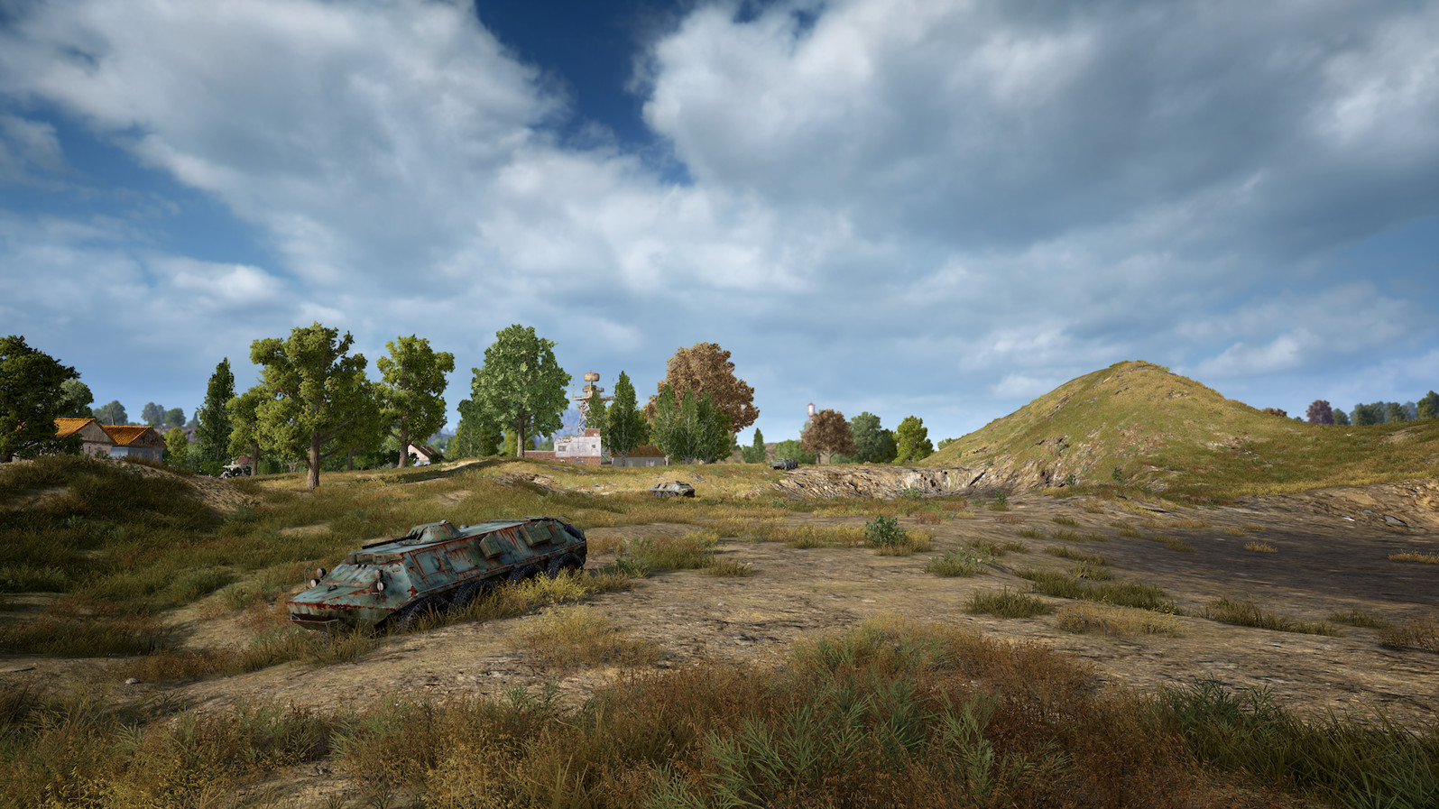 PUBG: BATTLEGROUNDS screenshot: realistic, third-person, first-person, no outlines, realistic lighting (environment)
