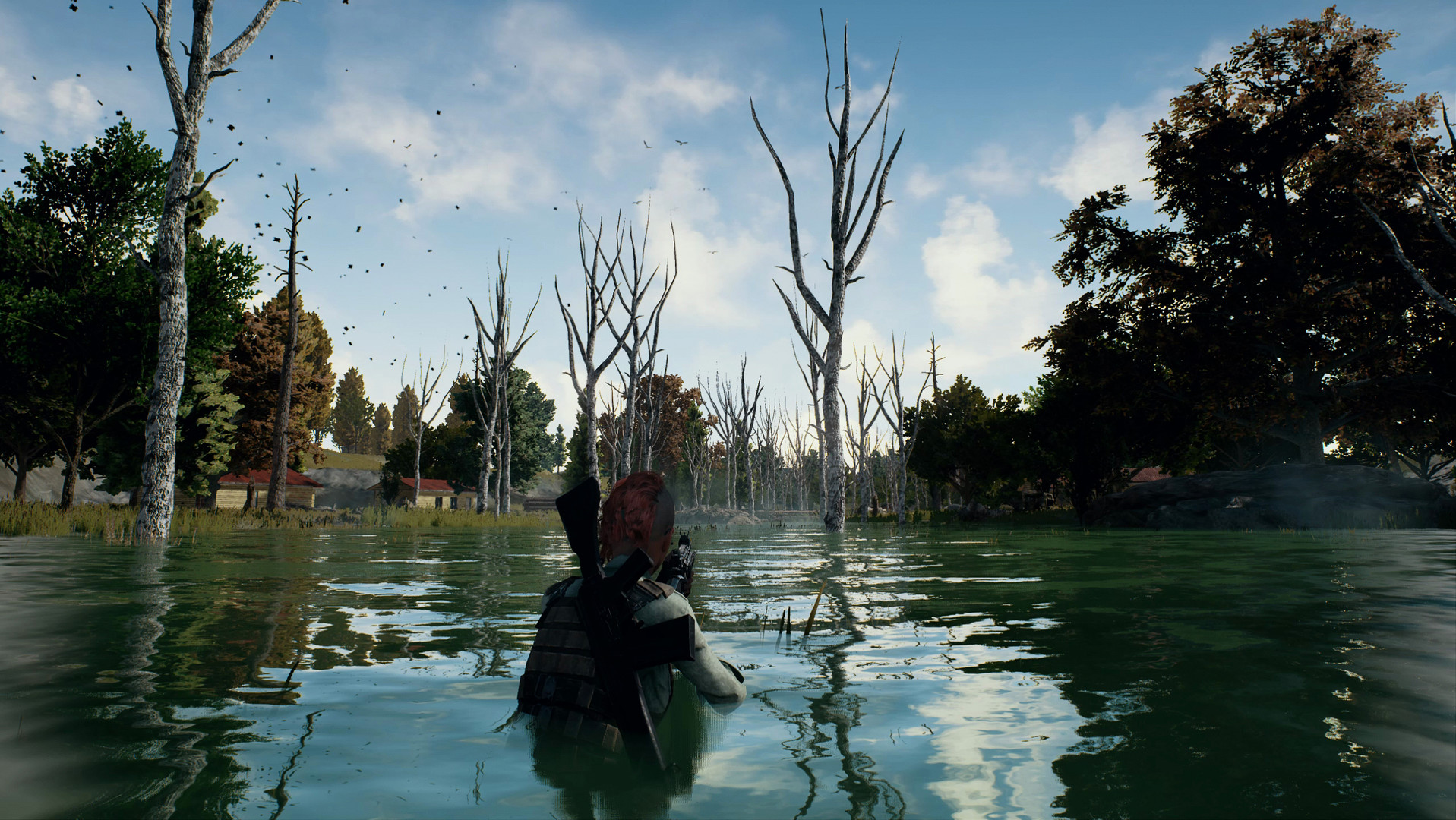 PUBG: BATTLEGROUNDS screenshot: realistic, third-person, first-person, no outlines, realistic lighting (environment, character)