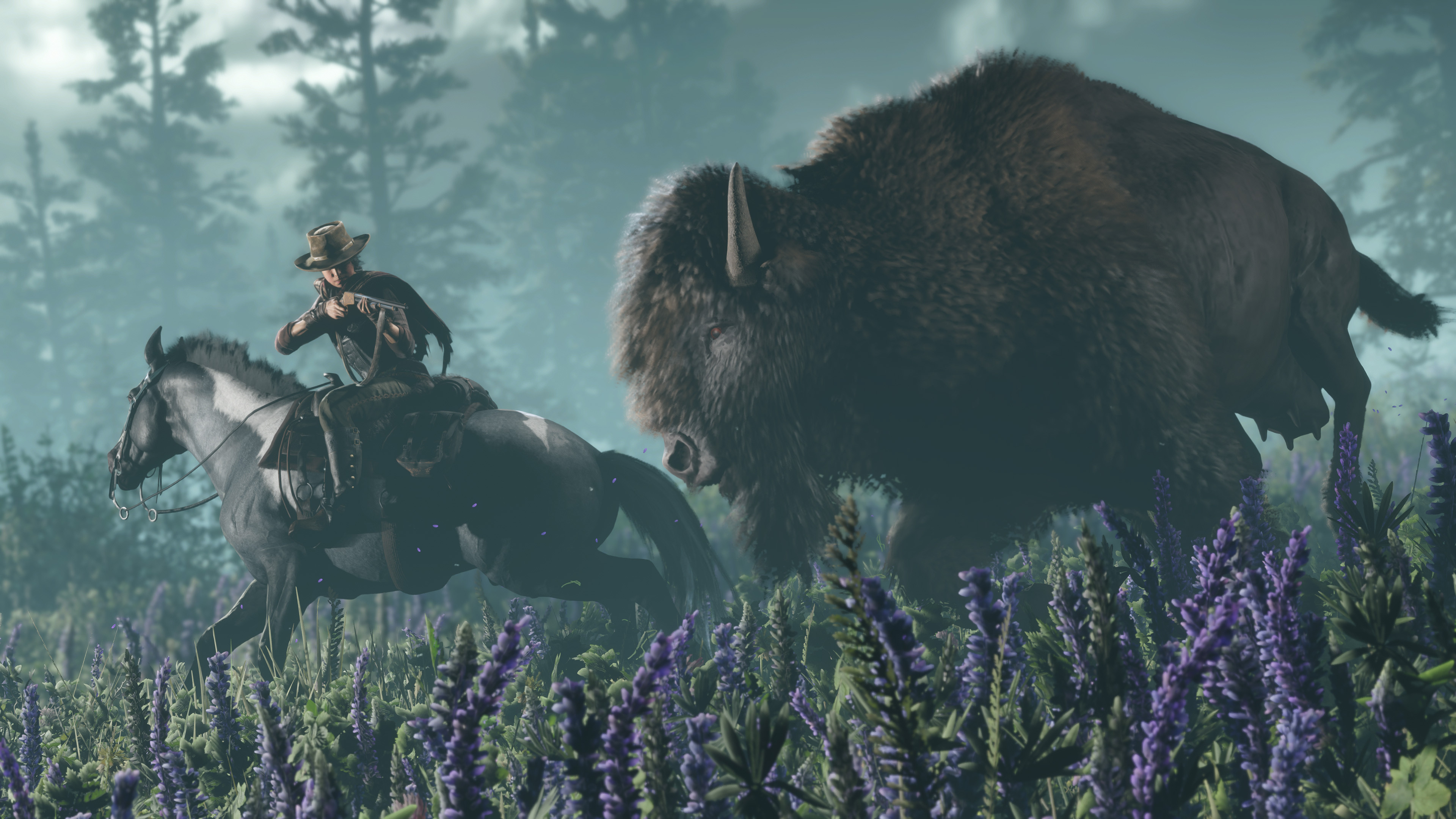 Red Dead Online screenshot: realistic, third-person, no outlines, realistic lighting (environment, character)