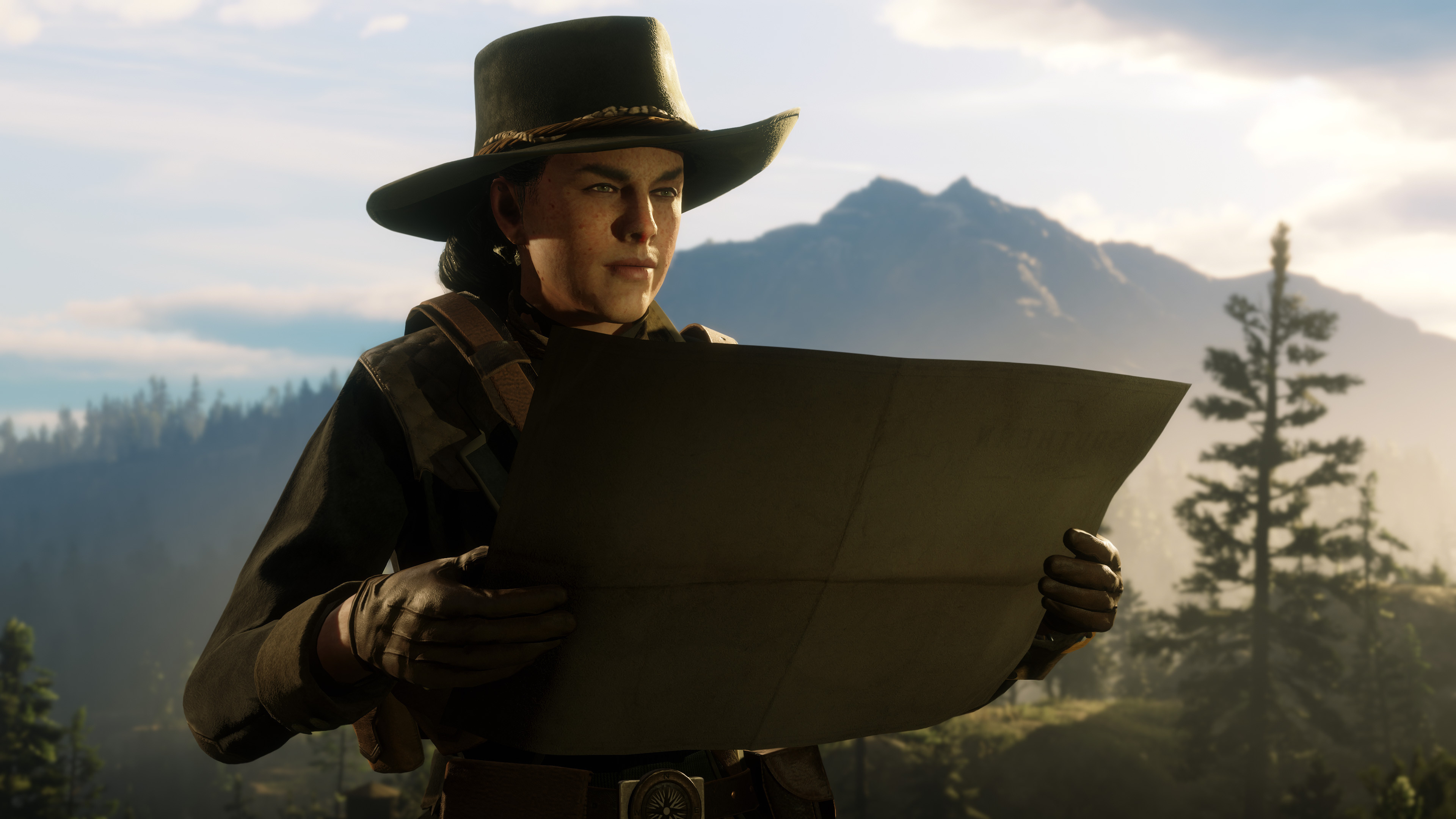 Red Dead Online screenshot: realistic, third-person, no outlines, realistic lighting (character)