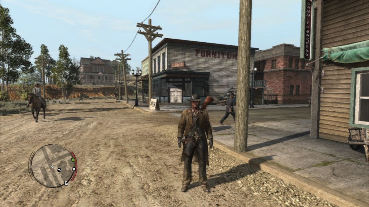 Red Dead Redemption screenshot: realistic, third-person, no outlines, realistic lighting (environment, character)