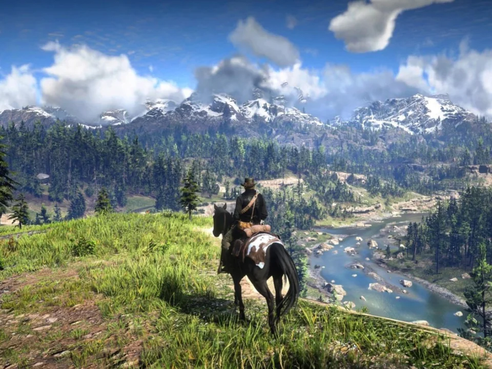 Red Dead Redemption 2 screenshot: realistic, third-person, realistic lighting (environment)