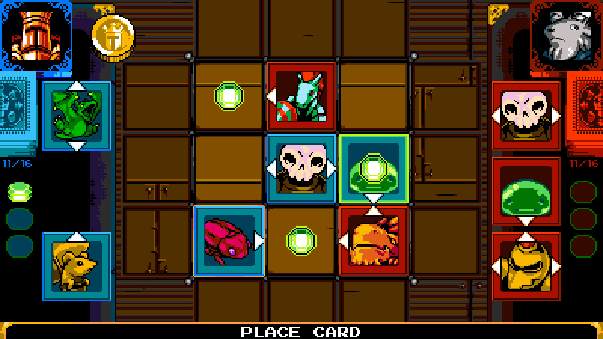 Shovel Knight: King of Cards screenshot: pixel art, side-scrolling, black outlines (ui / menu)