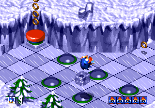 Sonic 3D Blast screenshot: pre-rendered, pixel art, isometric, baked lighting (environment)
