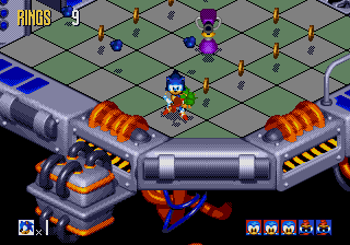 Sonic 3D Blast screenshot: pre-rendered, pixel art, isometric, baked lighting (environment)