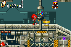 Sonic Advance screenshot: pixel art, side-scrolling, colored outlines, dithered shading (environment, character)