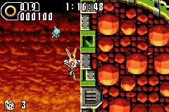 Sonic Advance 2 screenshot: pixel art, side-scrolling, colored outlines, dithered shading (environment, character)
