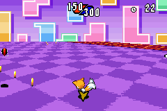 Sonic Advance 2 screenshot: pixel art, side-scrolling, colored outlines, dithered shading (environment, character)