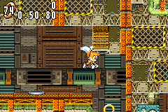 Sonic Advance screenshot: pixel art, side-scrolling, colored outlines, dithered shading (environment, character)