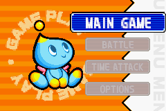 Sonic Advance 3 screenshot: pixel art, side-scrolling, black outlines, dithered shading (ui / menu, character)