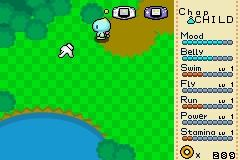 Sonic Advance screenshot: pixel art, side-scrolling, colored outlines, dithered shading (environment, character, ui / menu)
