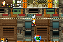 Sonic Advance screenshot: pixel art, side-scrolling, colored outlines, dithered shading (environment, character)