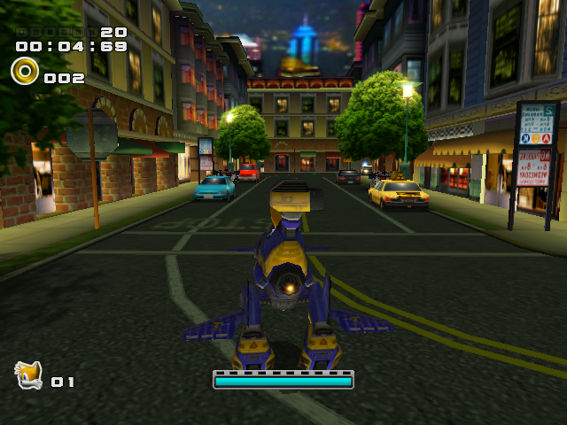 Sonic Adventure 2 screenshot: stylized 3d, third-person, no outlines, soft gradient (environment, character)