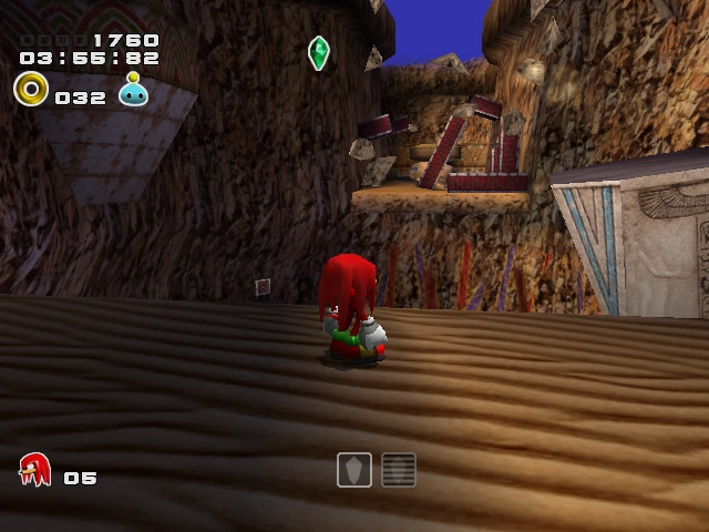 Sonic Adventure 2 screenshot: stylized 3d, third-person, no outlines, soft gradient (environment, character)