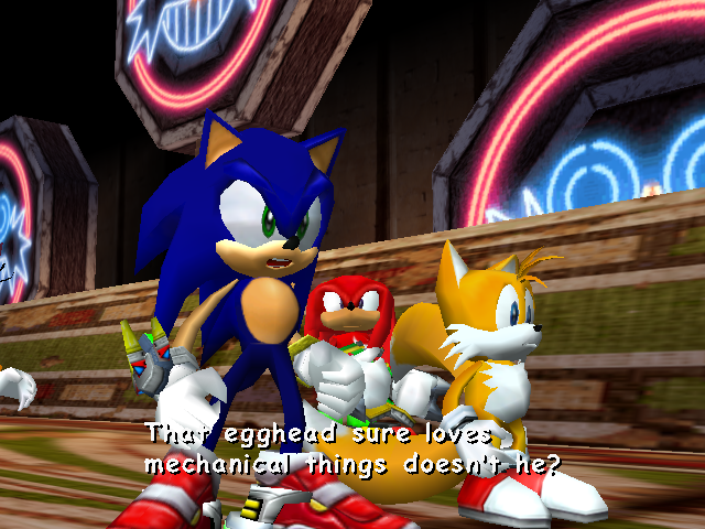 Sonic Adventure 2 screenshot: stylized 3d, third-person, no outlines, soft gradient (character, environment, cutscene)