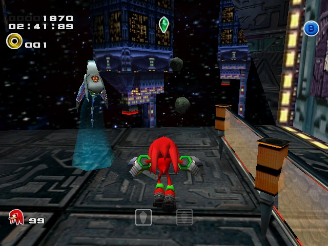 Sonic Adventure 2 screenshot: stylized 3d, third-person, no outlines, soft gradient (environment, character)